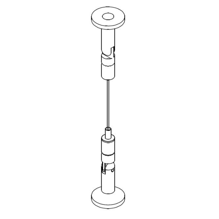 Picture of 10' Polished Chrome Ceiling-Floor Cable Anchor Set