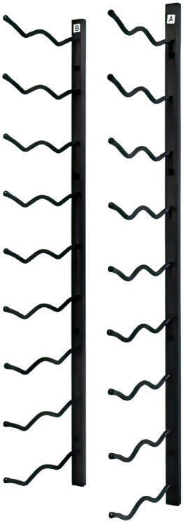 Picture of 18-Bottle Matte Black Metal Wall Mounted Wine Rack
