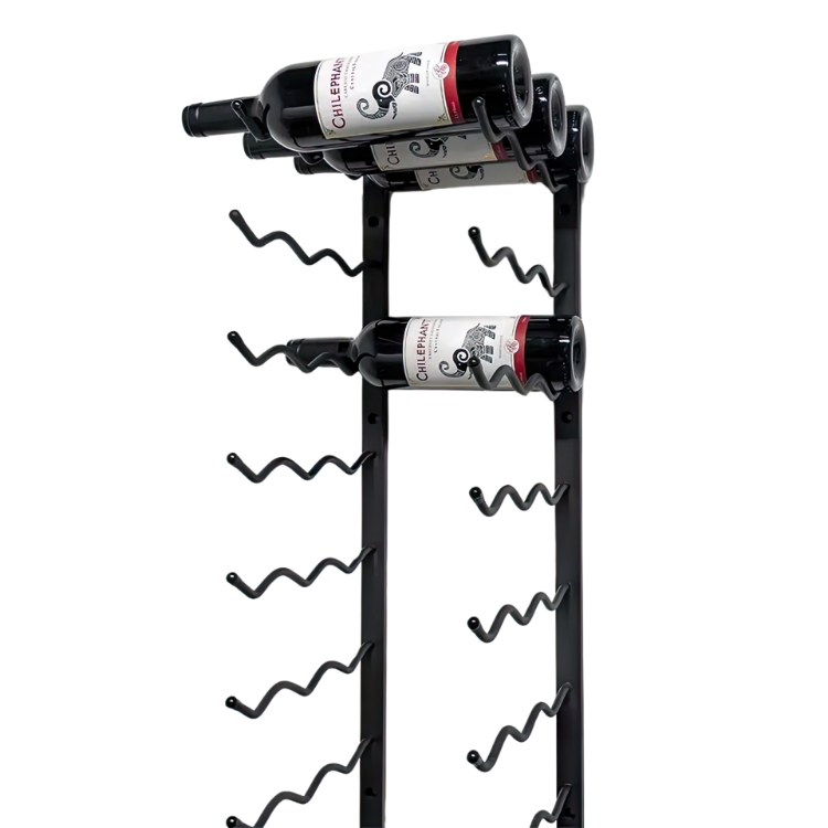 Picture of 27-Bottle Matte Black Metal Wall Mounted Wine Rack